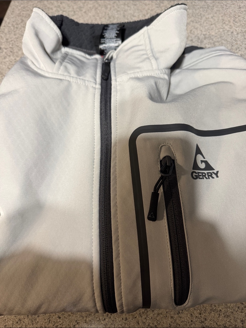 Gerry Weber Light Gray Men's Softshell Jacket with Zip Chest Pocket